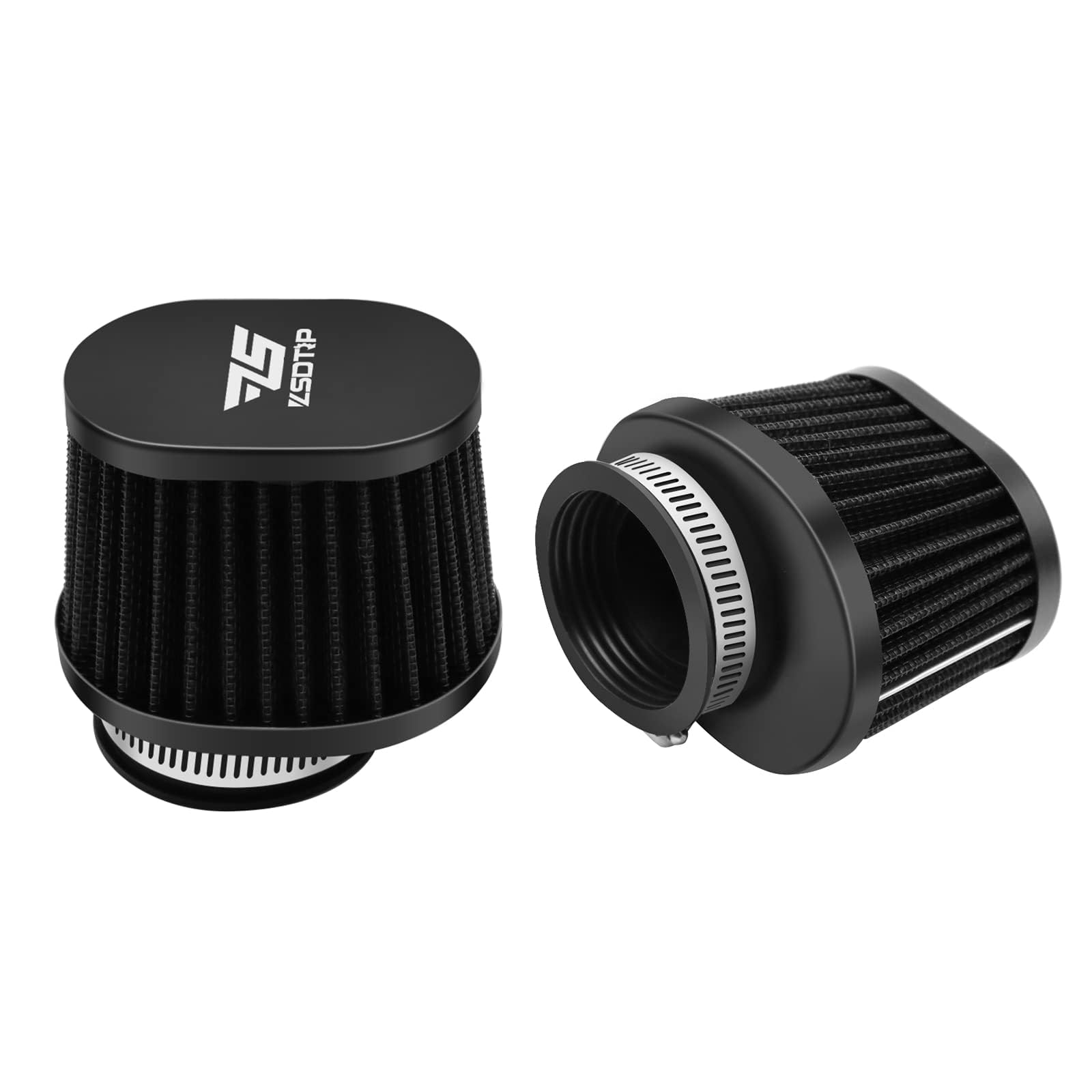 2 x Motorrad-Luftfilter, universal, 55 mm, Ersatz-Motorfilter, Hochleistungs-Luftfilter, passend für Motocross-Vergaser-Reiniger für Pitbike, Roller, Moped, ATV (schwarz) von ZSDTRP