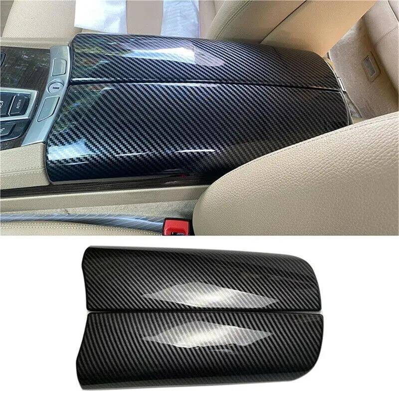 Auto-Innenverkleidungs 2 Stücke Carbon Faser Muster Auto Center Console Armlehne Box Abdeckung Für 7 Serie Für F01 F02 2009-2015 Auto Dekoration Rahmen Trim von ZSGHJA