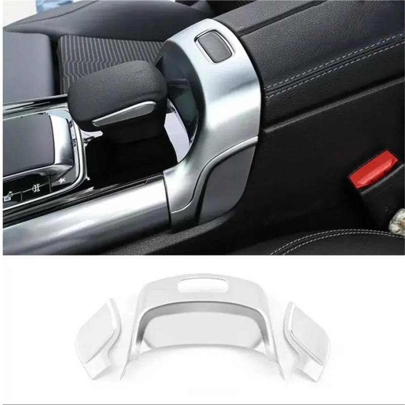 Auto-Innenverkleidungs ABS-Auto-Mittelkonsole Armlehne Box Schalter Knopf Verkleidung Abdeckung Für Benz Für B GLB GLA Klasse Für W247 X247 Auto Dekoration Rahmen Trim(Silber) von ZSGHJA