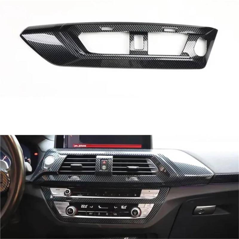 Auto-Innenverkleidungs ABS-Autozubehör Für X3 X4 2018-2021 LHD-Armaturenbrett Mittelkonsole Entlüftungsrahmen Trim Styling Auto Dekoration Rahmen Trim(Carbon Pattern) von ZSGHJA