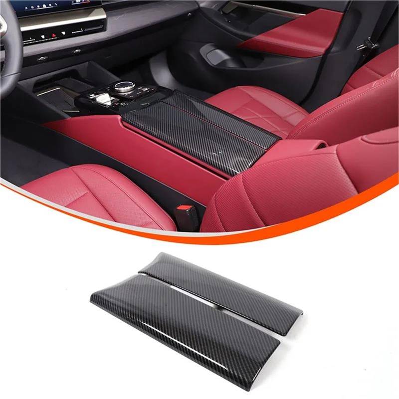 Auto-Innenverkleidungs ABS-Kohlefasermuster Für 5er-Serie Für G60 2024+ Car Center Console Armlehne Aufbewahrungsbox Abdeckung Auto Dekoration Rahmen Trim von ZSGHJA