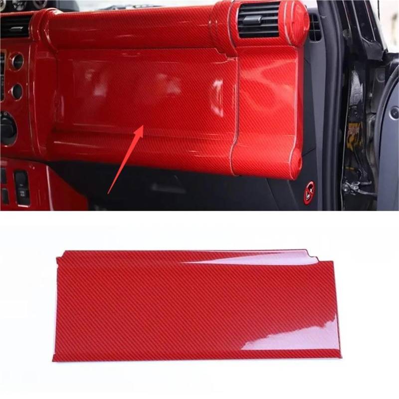 Auto-Innenverkleidungs Auto-Armaturenbrett Beifahrersitzverkleidung ABS-Aufkleber Für Toyota Für FJ Cruiser LHD Innenzubehörverkleidung Auto Dekoration Rahmen Trim(Carbon Red) von ZSGHJA