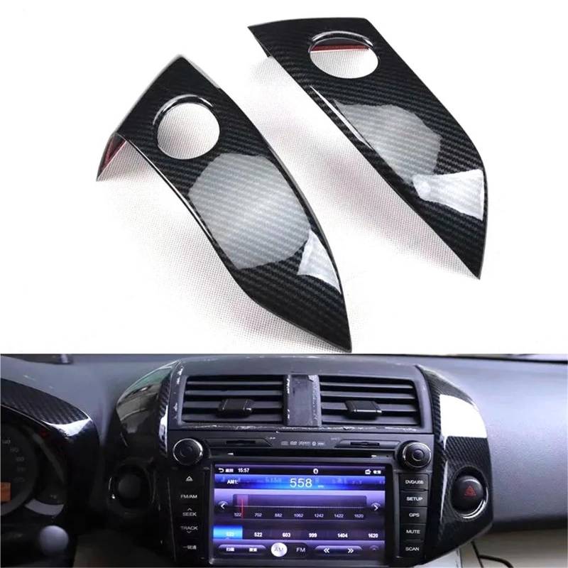 Auto-Innenverkleidungs Auto-Armaturenbrett Zentrale Steuerung Notschalter Panel Cover Trim Styling Für Toyota Für RAV4 2009-2012 Auto Dekoration Rahmen Trim(Carbon Pattern) von ZSGHJA