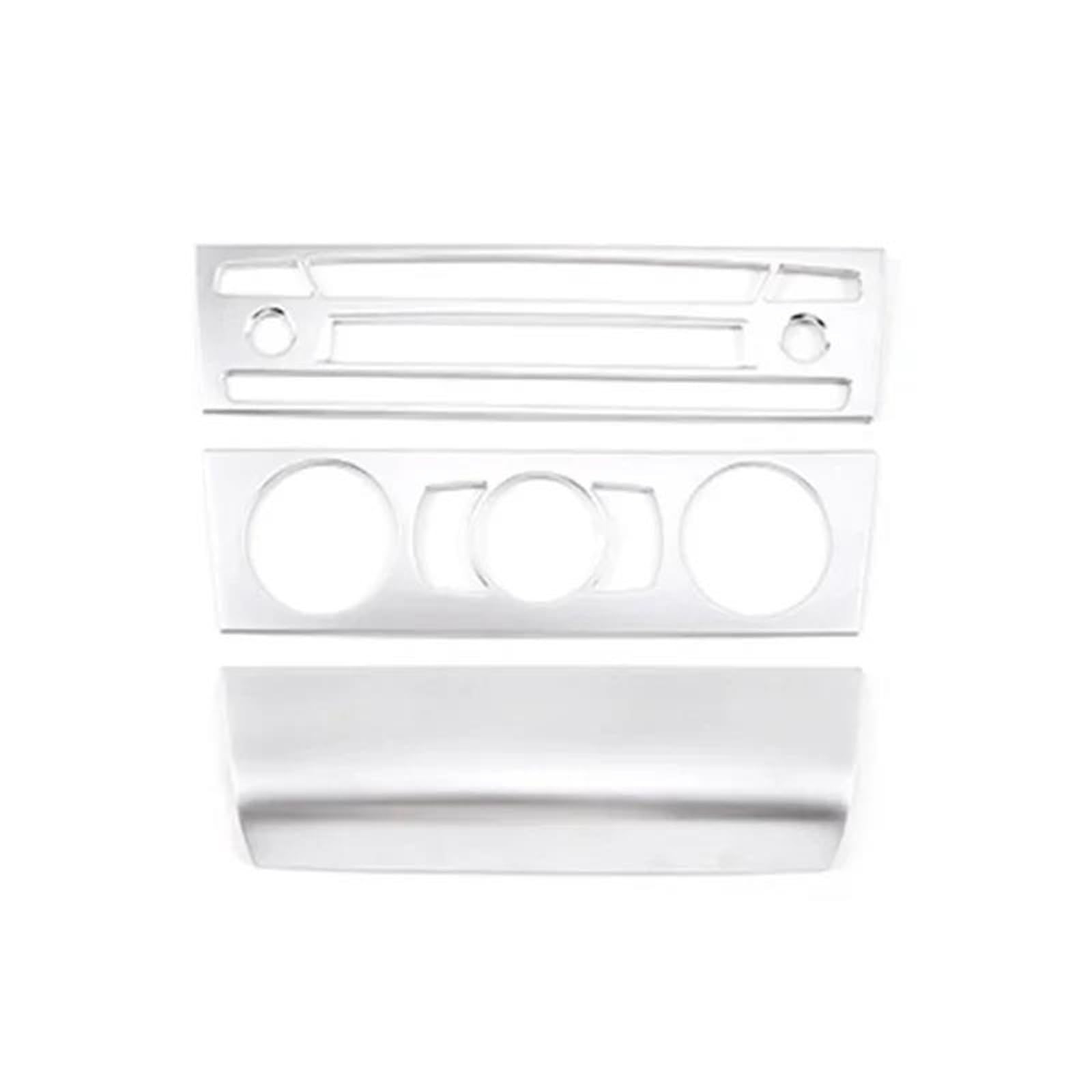 Auto-Innenverkleidungs Auto Center Console Klimaanlage Volumen Schalter CD Panel Dekoration Abdeckung Trim Für 1 Serie Auto Dekoration Rahmen Trim(Silber) von ZSGHJA