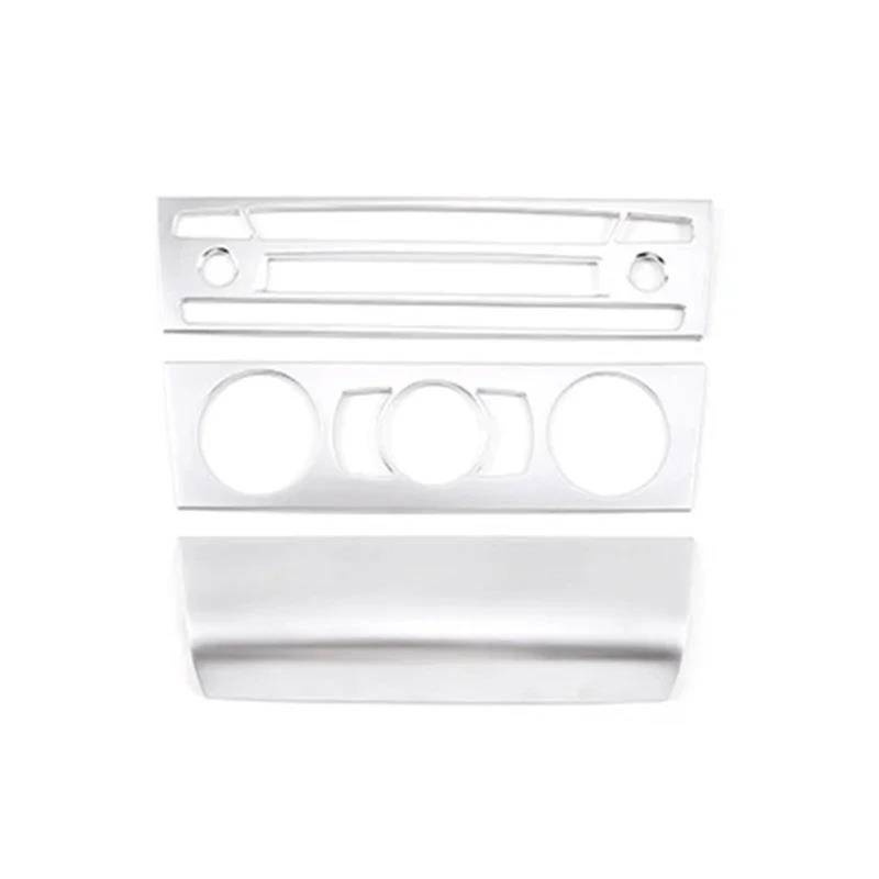 Auto-Innenverkleidungs Auto Center Console Klimaanlage Volumen Schalter CD Panel Dekoration Abdeckung Trim Für 1 Serie Auto Dekoration Rahmen Trim(Silber) von ZSGHJA