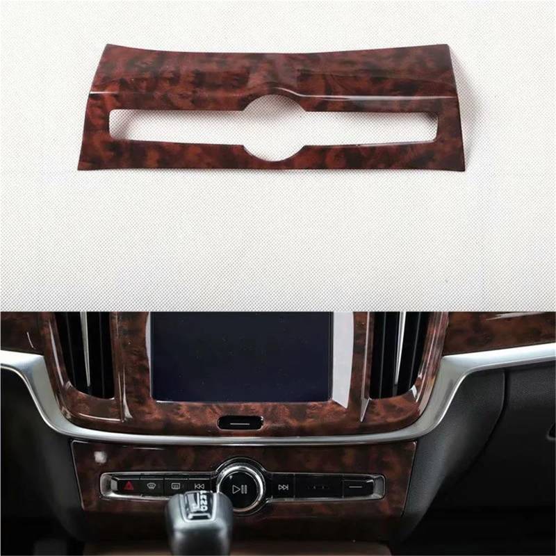 Auto-Innenverkleidungs Auto-Styling Für Volvo Für S90 2016-2021 Armaturenbrett Audio Einstellen Panel Rahmen Trim Auto Formteile Auto Dekoration Rahmen Trim(Agate Color) von ZSGHJA