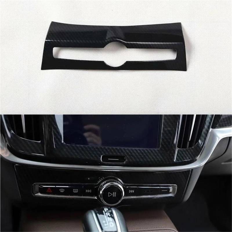 Auto-Innenverkleidungs Auto-Styling Für Volvo Für S90 2016-2021 Armaturenbrett Audio Einstellen Panel Rahmen Trim Auto Formteile Auto Dekoration Rahmen Trim(Carbon Pattern) von ZSGHJA