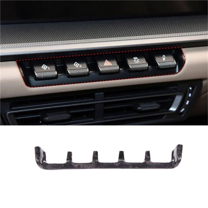 Auto-Innenverkleidungs Carbon Fiber Muster Auto Warnblinkanlage Rahmen Warnleuchte Schalter Abdeckung Trim Für 911 2019 Innen Auto Dekoration Rahmen Trim(Forged pattern) von ZSGHJA