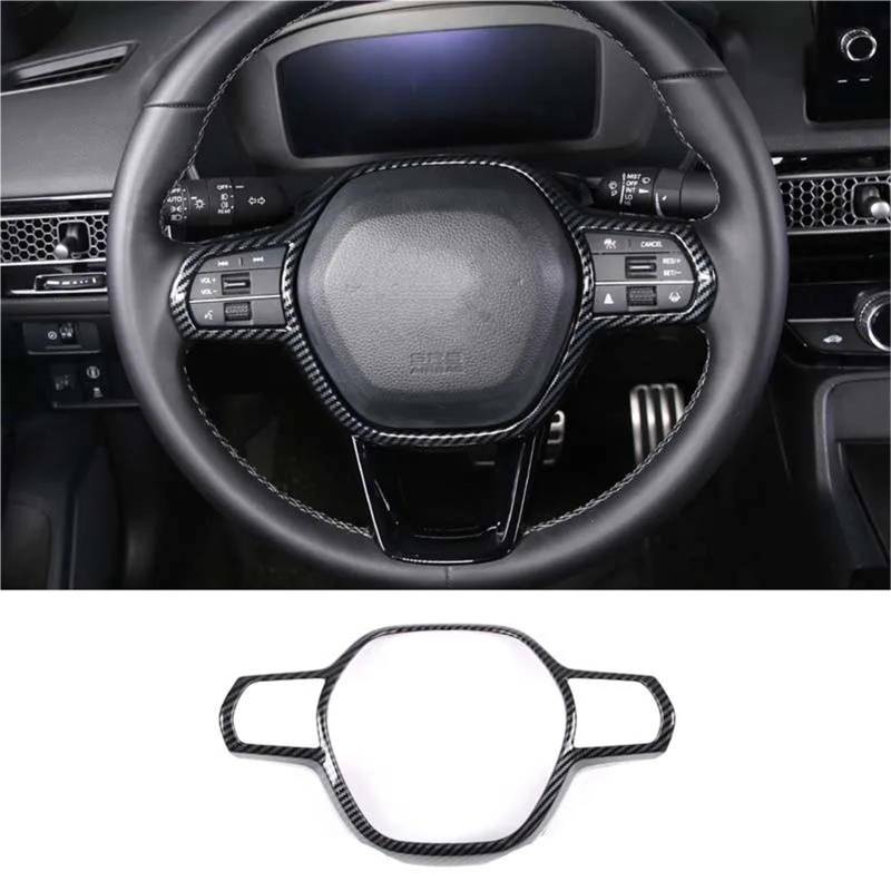 Auto-Innenverkleidungs Carbon Fiber Style Auto Lenkrad Dekoration Abdeckung Trim Rahmen Aufkleber Für Civic 11th 2022 Innen Auto Dekoration Rahmen Trim(Style C) von ZSGHJA