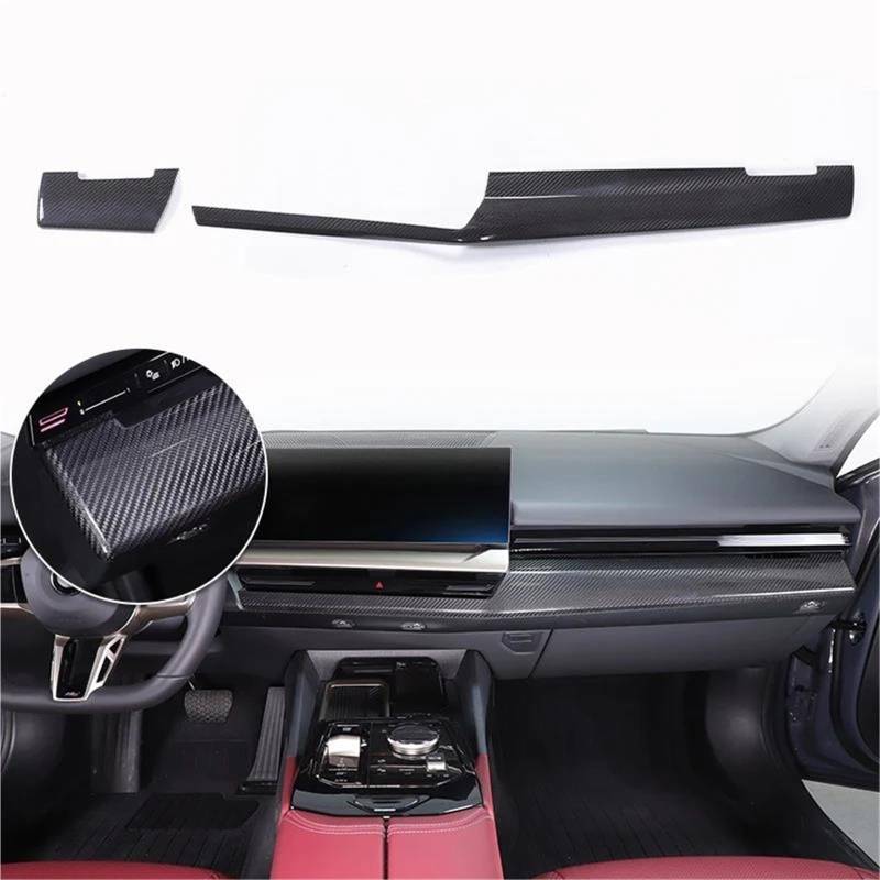 Auto-Innenverkleidungs Für 5 Series Für G60 2024 + LHD Carbon Fiber Center Console Dashboard Panel Dekoration Abdeckung Trim Auto Dekoration Rahmen Trim(2 PCs) von ZSGHJA