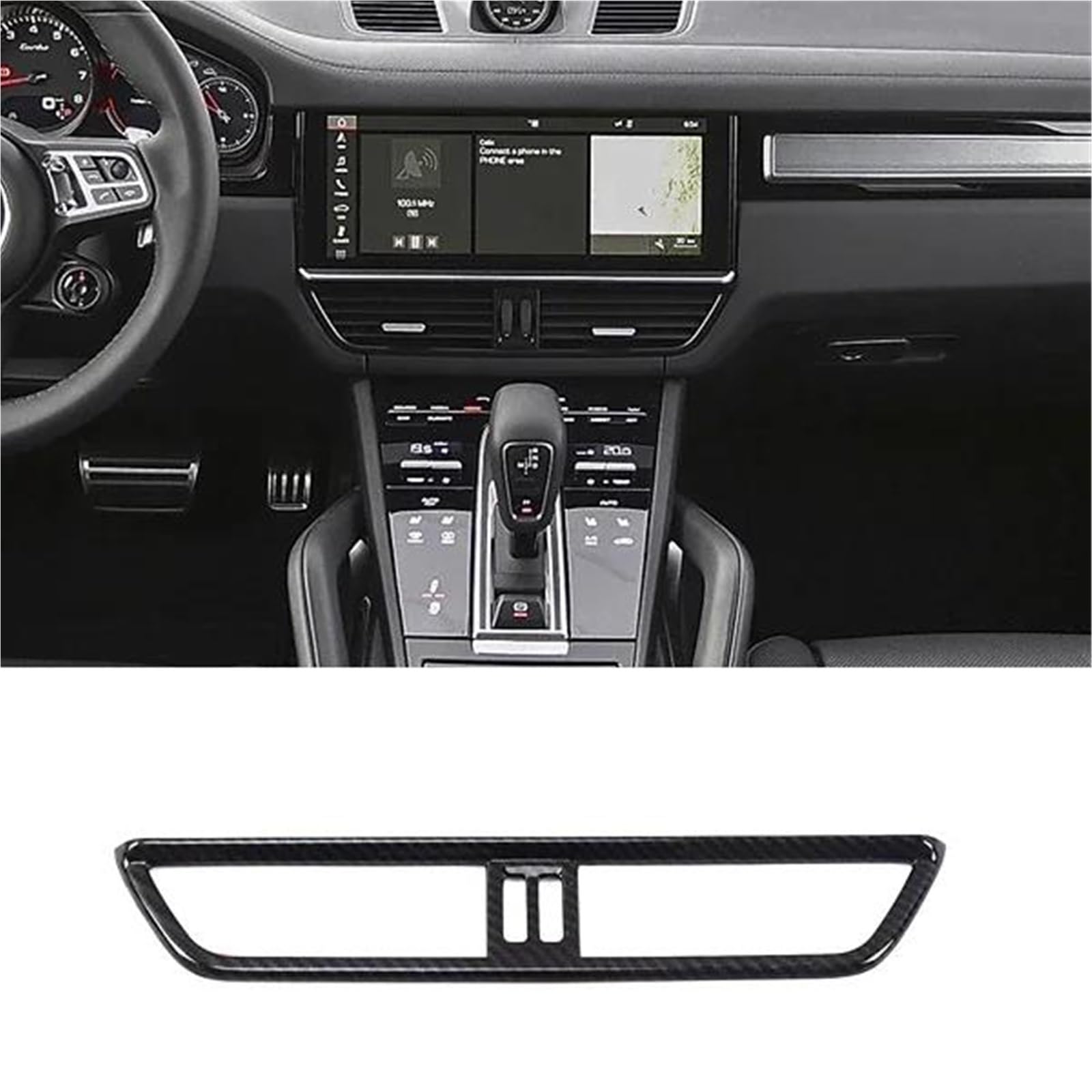 Auto-Innenverkleidungs Für Cayenne 2018-2022 ABS Auto Getriebe Wasser Tasse Rahmen Luftauslass Innere Armlehne Trim Abdeckung Auto Innen Auto Dekoration Rahmen Trim(Style 12) von ZSGHJA