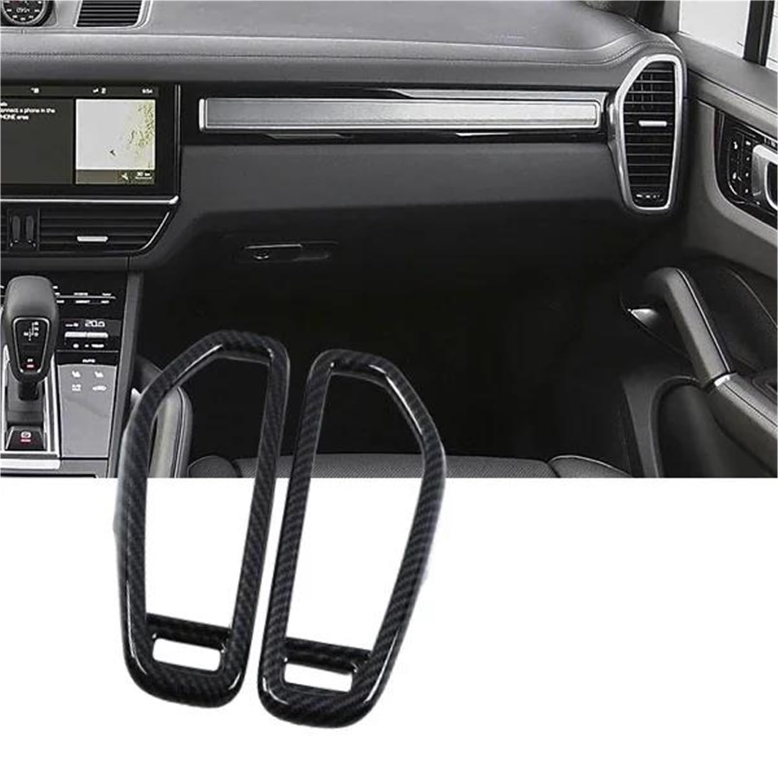 Auto-Innenverkleidungs Für Cayenne 2018-2022 ABS Auto Getriebe Wasser Tasse Rahmen Luftauslass Innere Armlehne Trim Abdeckung Auto Innen Auto Dekoration Rahmen Trim(Style 13) von ZSGHJA