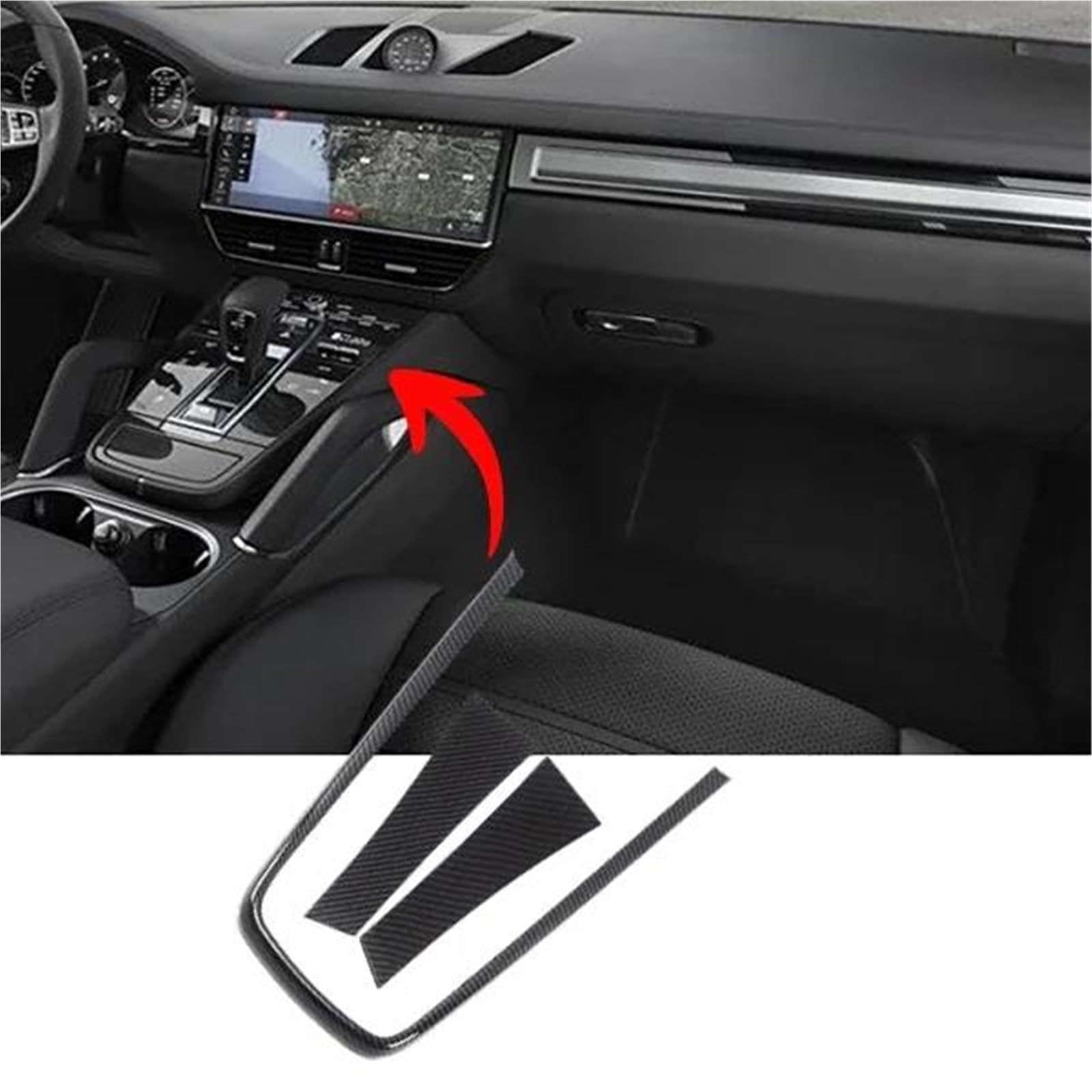 Auto-Innenverkleidungs Für Cayenne 2018-2022 ABS Auto Getriebe Wasser Tasse Rahmen Luftauslass Innere Armlehne Trim Abdeckung Auto Innen Auto Dekoration Rahmen Trim(Style 2) von ZSGHJA