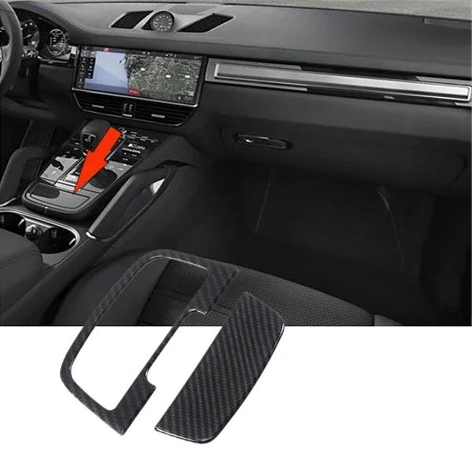 Auto-Innenverkleidungs Für Cayenne 2018-2022 ABS Auto Getriebe Wasser Tasse Rahmen Luftauslass Innere Armlehne Trim Abdeckung Auto Innen Auto Dekoration Rahmen Trim(Style 3) von ZSGHJA