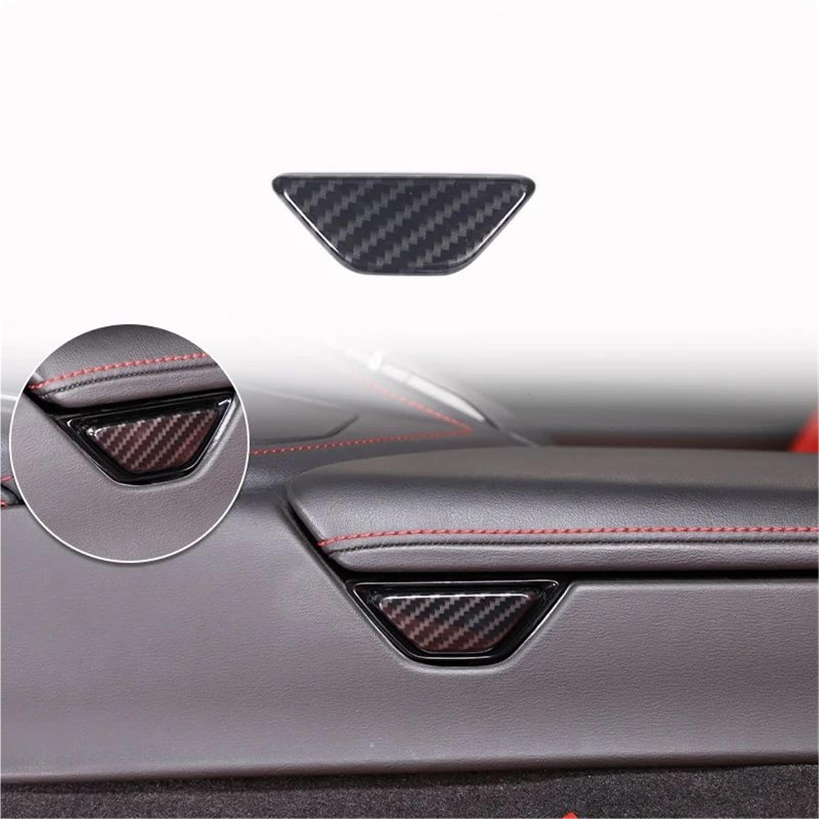 Auto-Innenverkleidungs Für Chevy Für Corvette C8 2020-2024 Auto ABS Autokonsole Gangschaltung Panel Abdeckung Tür Armlehne Zieraufkleber Auto Dekoration Rahmen Trim(Carbon Texture 13) von ZSGHJA