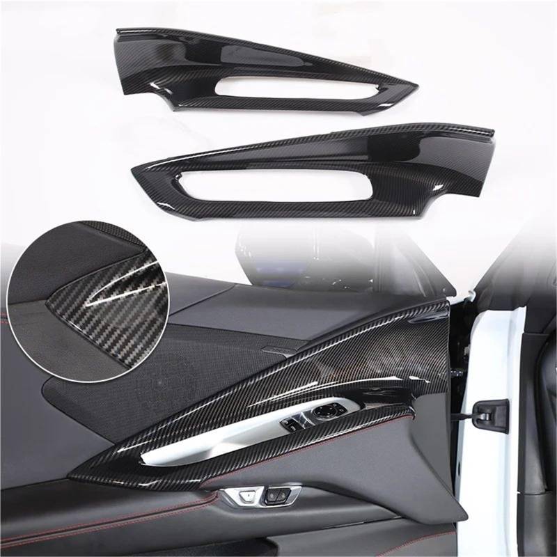 Auto-Innenverkleidungs Für Chevy Für Corvette C8 2020-2024 Auto ABS Autokonsole Gangschaltung Panel Abdeckung Tür Armlehne Zieraufkleber Auto Dekoration Rahmen Trim(Carbon Texture 2) von ZSGHJA
