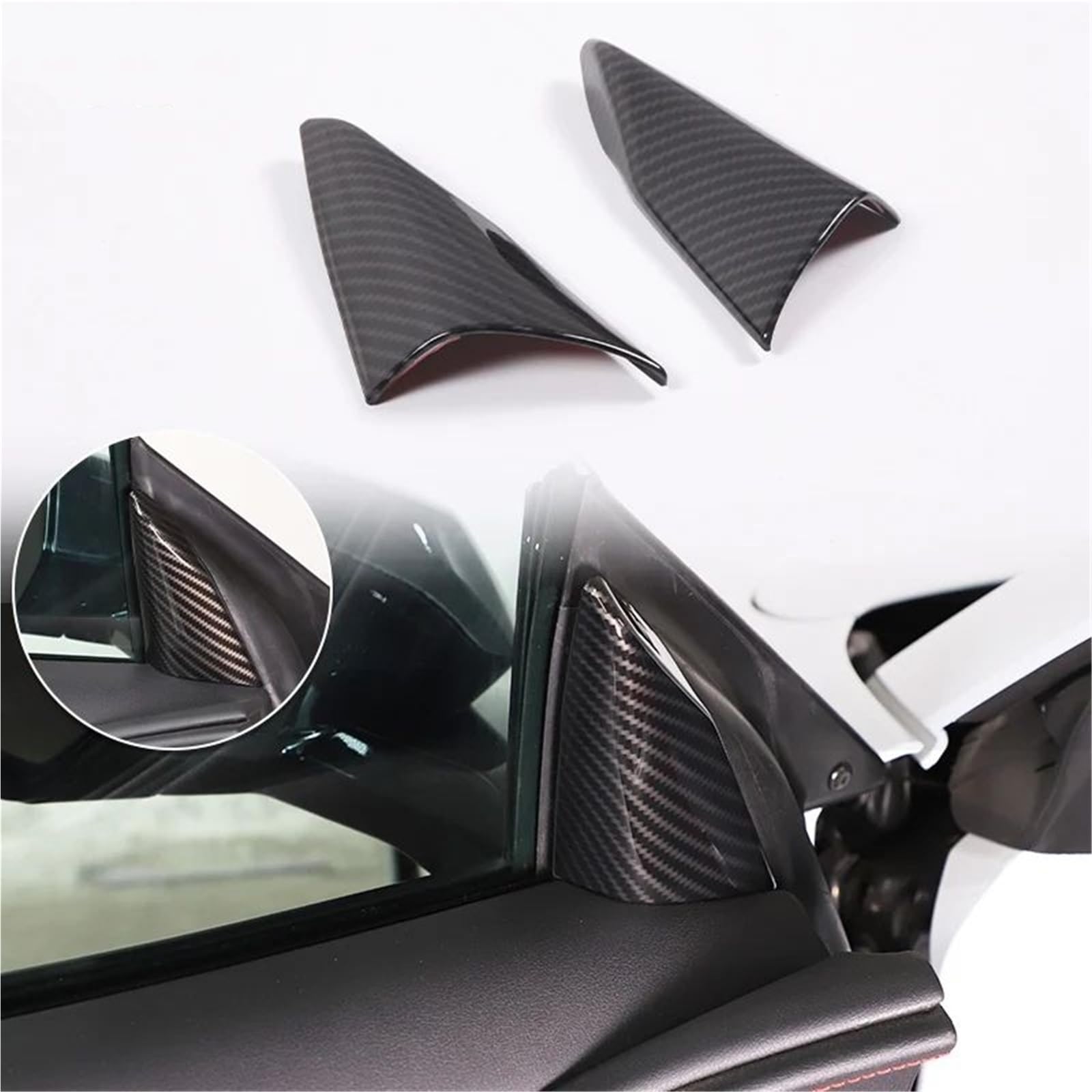 Auto-Innenverkleidungs Für Chevy Für Corvette C8 2020-2024 Auto ABS Autokonsole Gangschaltung Panel Abdeckung Tür Armlehne Zieraufkleber Auto Dekoration Rahmen Trim(Carbon Texture 30) von ZSGHJA