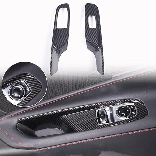 Auto-Innenverkleidungs Für Chevy Für Corvette C8 2020-2024 Auto ABS Autokonsole Gangschaltung Panel Abdeckung Tür Armlehne Zieraufkleber Auto Dekoration Rahmen Trim(Carbon Texture 5) von ZSGHJA