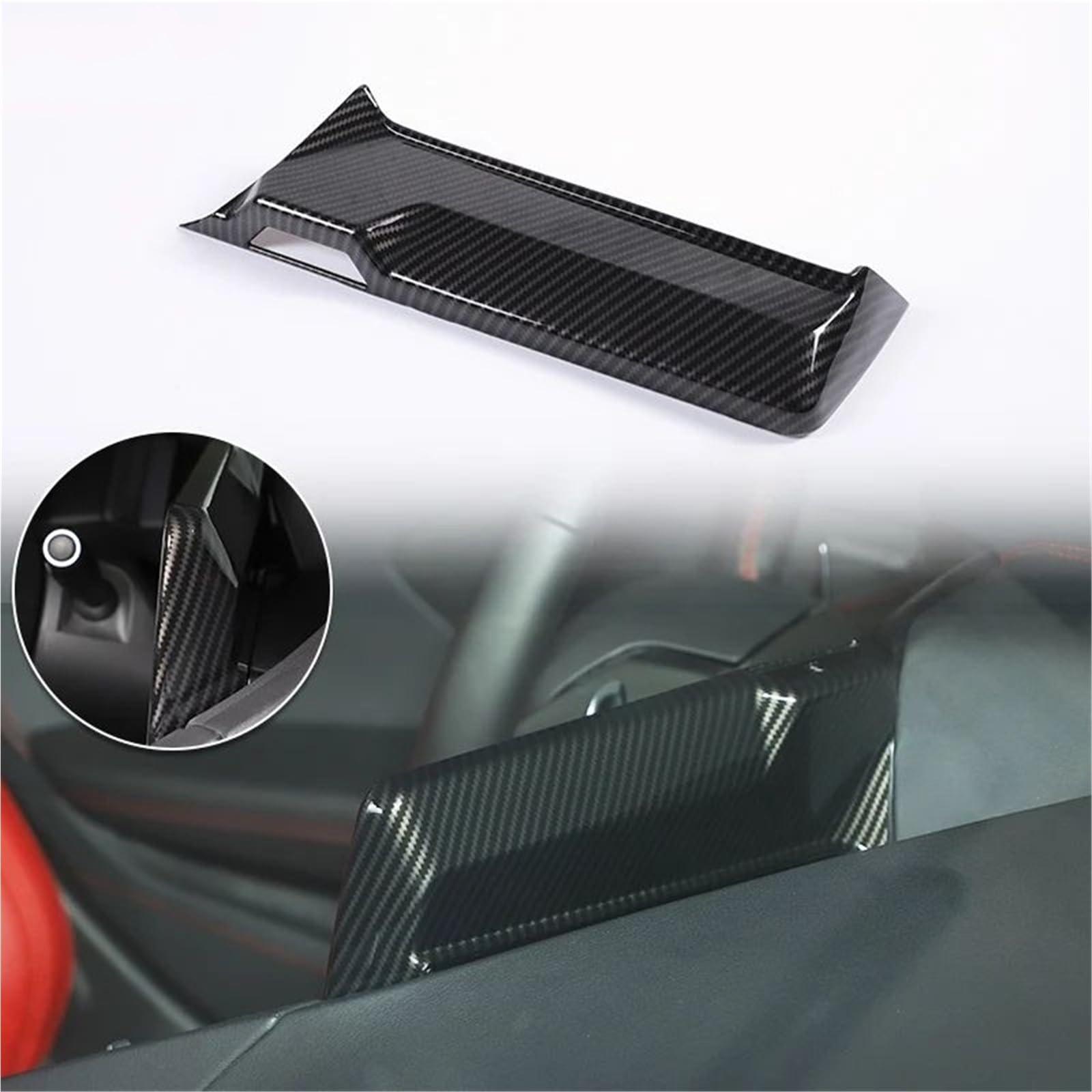 Auto-Innenverkleidungs Für Chevy Für Corvette C8 2020-2024 Auto ABS Autokonsole Gangschaltung Panel Abdeckung Tür Armlehne Zieraufkleber Auto Dekoration Rahmen Trim(Carbon Texture 50) von ZSGHJA