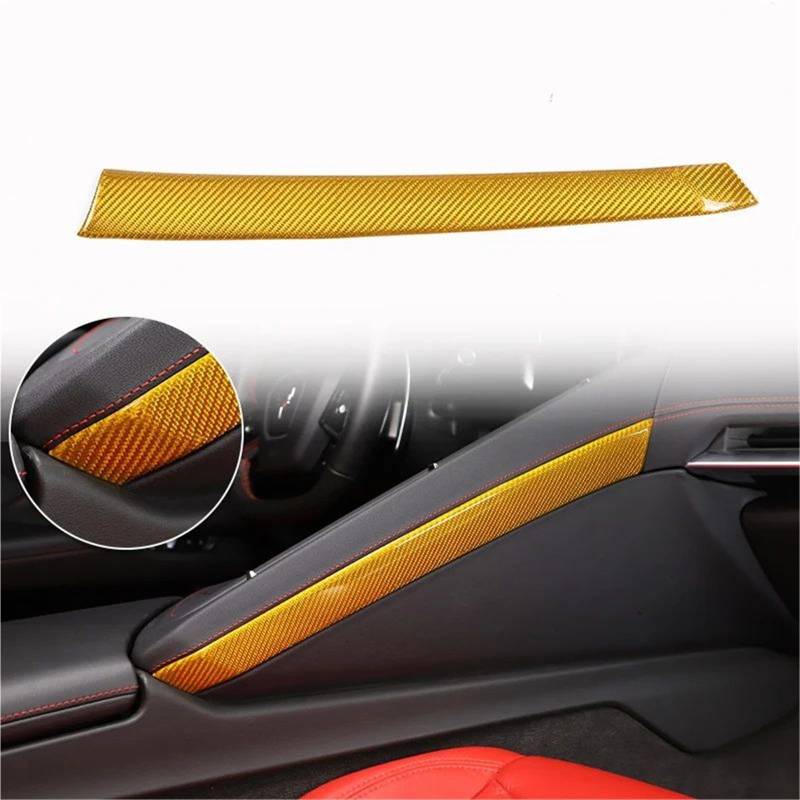 Auto-Innenverkleidungs Für Chevy Für Corvette Für C8 Z51 Z06 2020-2024 Auto Styling Center Control Dekoration Streifen Aufkleber Auto Dekoration Rahmen Trim(Gelb) von ZSGHJA