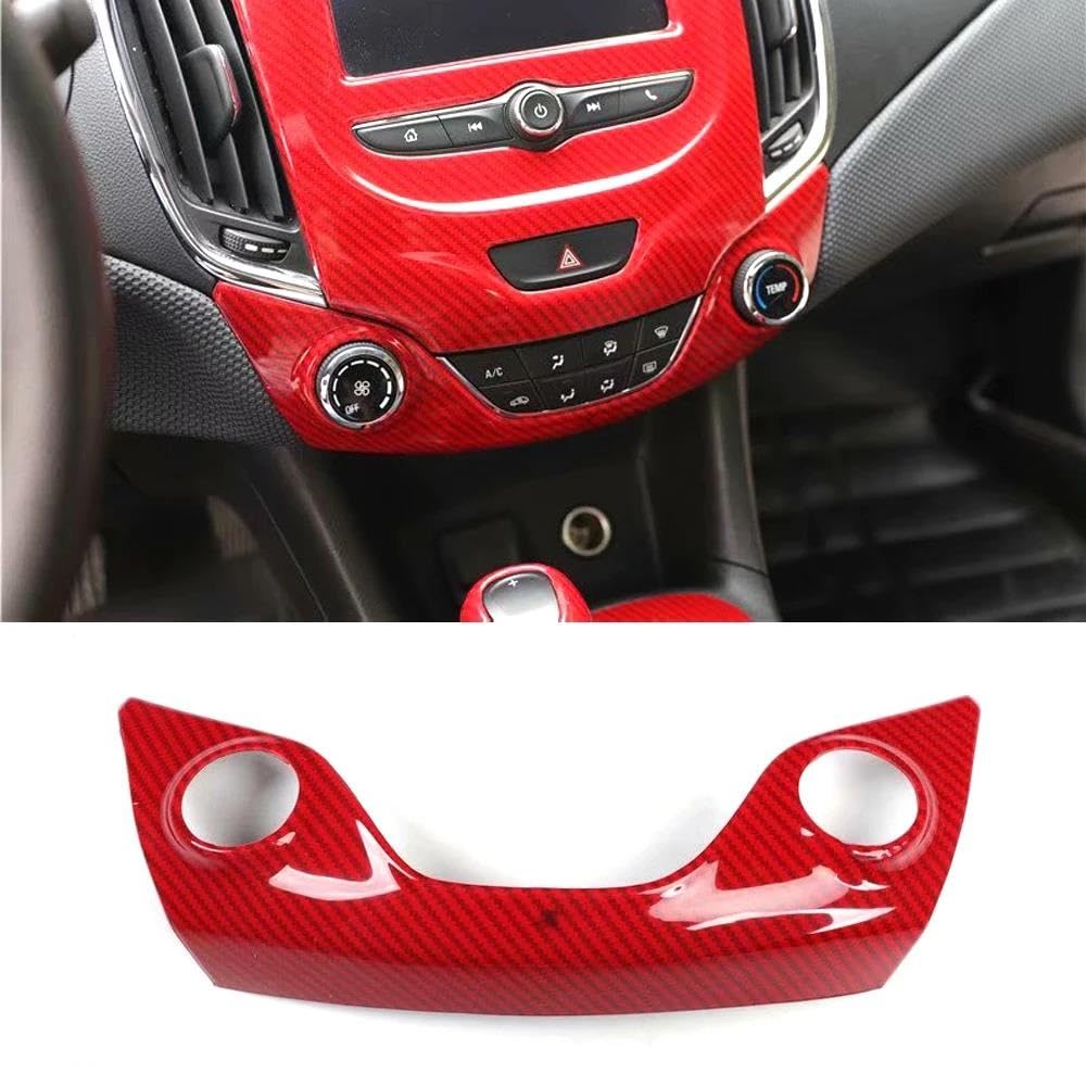 Auto-Innenverkleidungs Für Chevy Für Cruze 2017-2019 Auto Klimaanlage Einstellen Schalter Abdeckung Aufkleber Auto Auto Styling Formteile Auto Dekoration Rahmen Trim(Carbon Red) von ZSGHJA