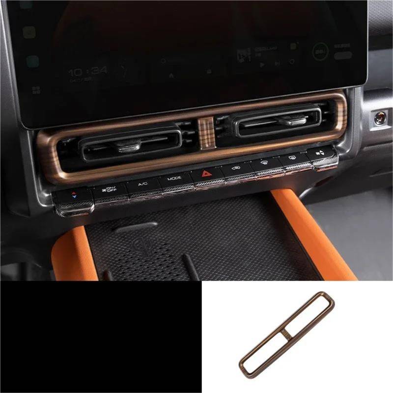 Auto-Innenverkleidungs Für H9 2024-2025 Pfirsich Holzmaserung Getriebe Shift Panel Trim Fenster Glas Lift Taste Schalter Trim Abdeckung Auto Dekoration Rahmen Trim(Style 7) von ZSGHJA