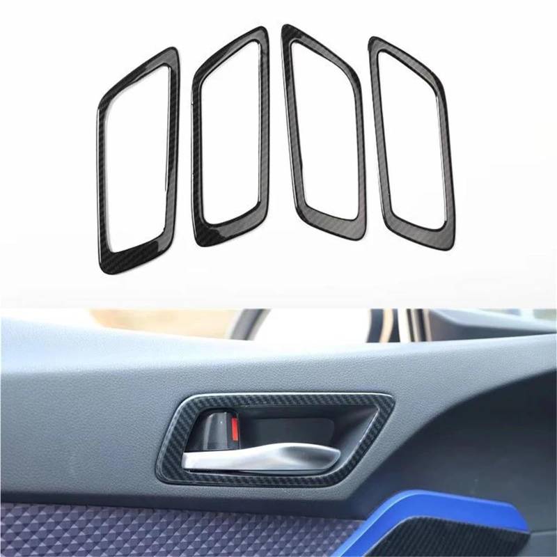 Auto-Innenverkleidungs Für Toyota Für CHR 2018-2021 Auto-Innentürgriff-Dekorationsrahmen-Trimm-Styling ABS-Auto-Formteil 4-tlg Auto Dekoration Rahmen Trim(Carbon Pattern) von ZSGHJA