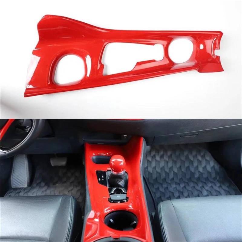 Auto-Innenverkleidungs Für Toyota Für CHR 2018-2021 LHD Auto Getriebe Shift Wasser Tasse Halter Panel Abdeckung Rahmen Trim Auto Formteil Auto Dekoration Rahmen Trim(Rot) von ZSGHJA