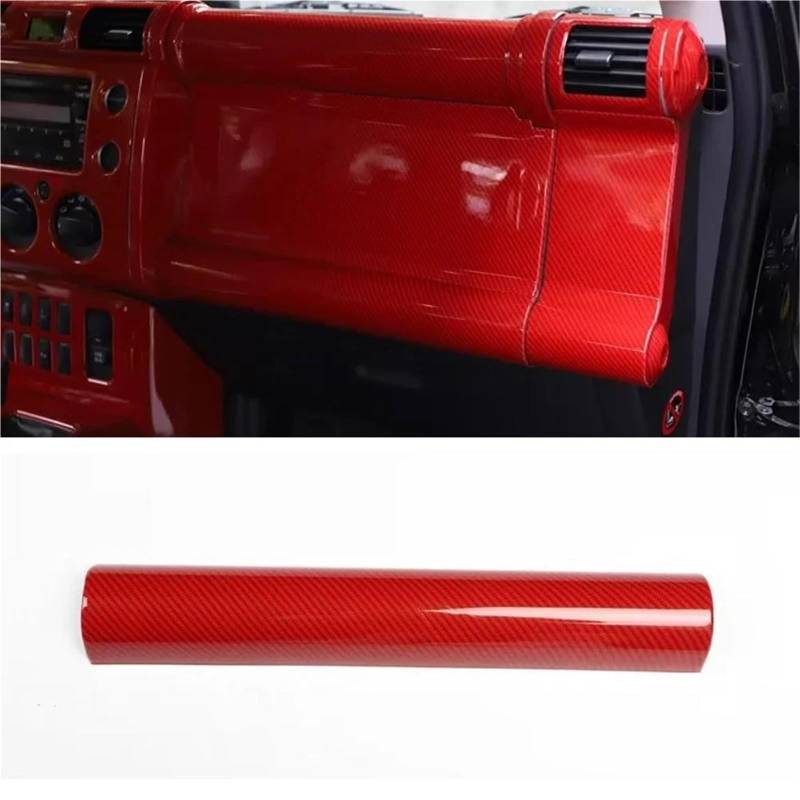 Auto-Innenverkleidungs Für Toyota Für FJ Cruiser LHD Beifahrersitz Armaturenbrett Unten Streifenabdeckung ABS Autoaufkleber Auto Styling Auto Dekoration Rahmen Trim(Carbon Red) von ZSGHJA