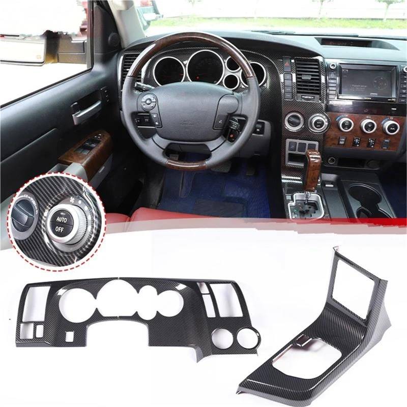 Auto-Innenverkleidungs Für Toyota Für Tundra 2007-2013 ABS Carbon Fiber Texture Innen Armaturenbrett Rahmen Trim Abdeckung Aufkleber Set Auto Dekoration Rahmen Trim(Carbon Texture) von ZSGHJA