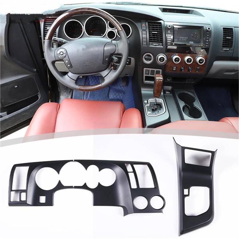 Auto-Innenverkleidungs Für Toyota Für Tundra 2007-2013 ABS Carbon Fiber Texture Innen Armaturenbrett Rahmen Trim Abdeckung Aufkleber Set Auto Dekoration Rahmen Trim(Matte Black) von ZSGHJA
