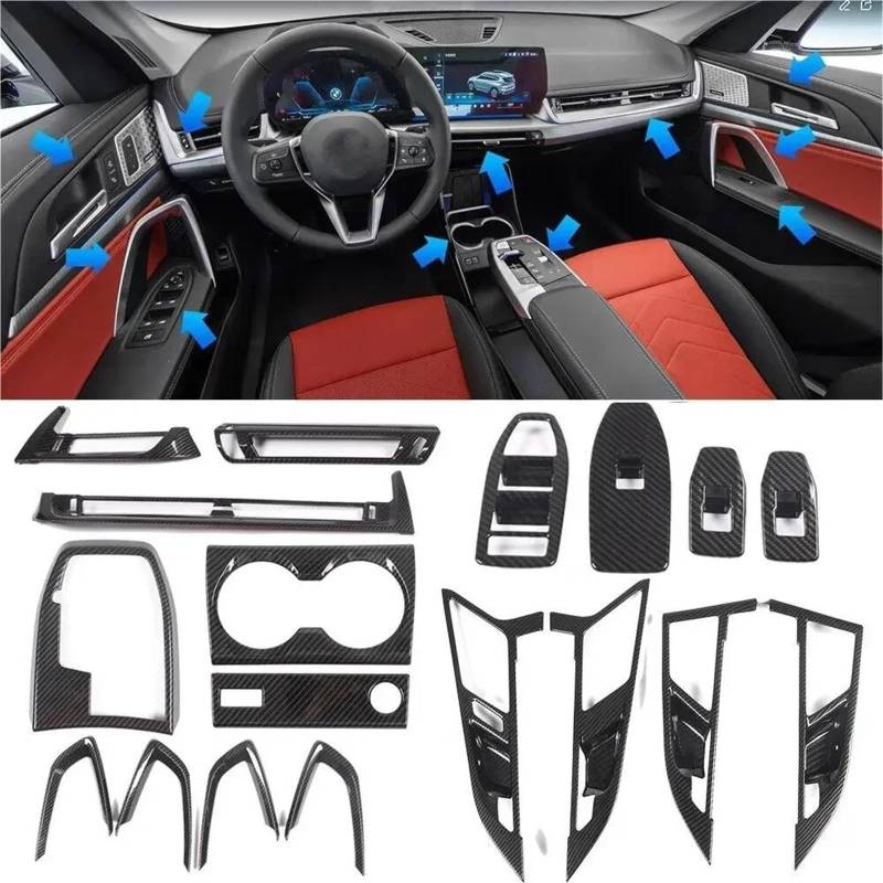 Auto-Innenverkleidungs Für X1 IX1 U11 2023-2025 ABS Carbon Fiber Muster Auto Getriebe Panel Abdeckung Schmücken Kit Innen Auto Dekoration Rahmen Trim von ZSGHJA