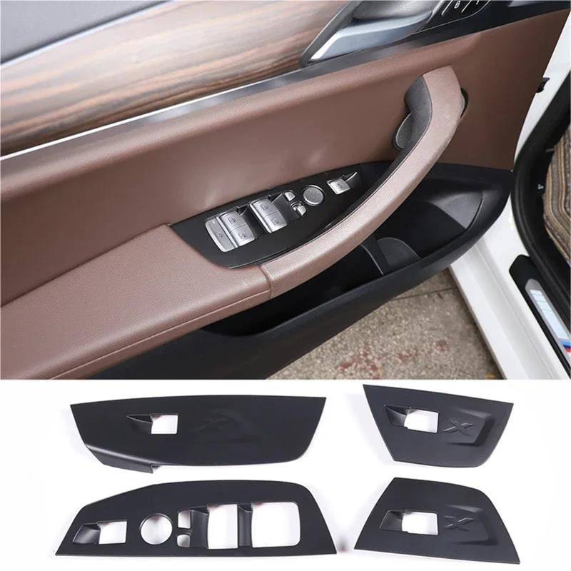 Auto-Innenverkleidungs Für X3 X4 G01 G02 2018-2020 ABS Auto Glas Lift Schalter Taste Rahmen Aufkleber Auto Innen Teile LHD Auto Dekoration Rahmen Trim(Mattschwarz) von ZSGHJA