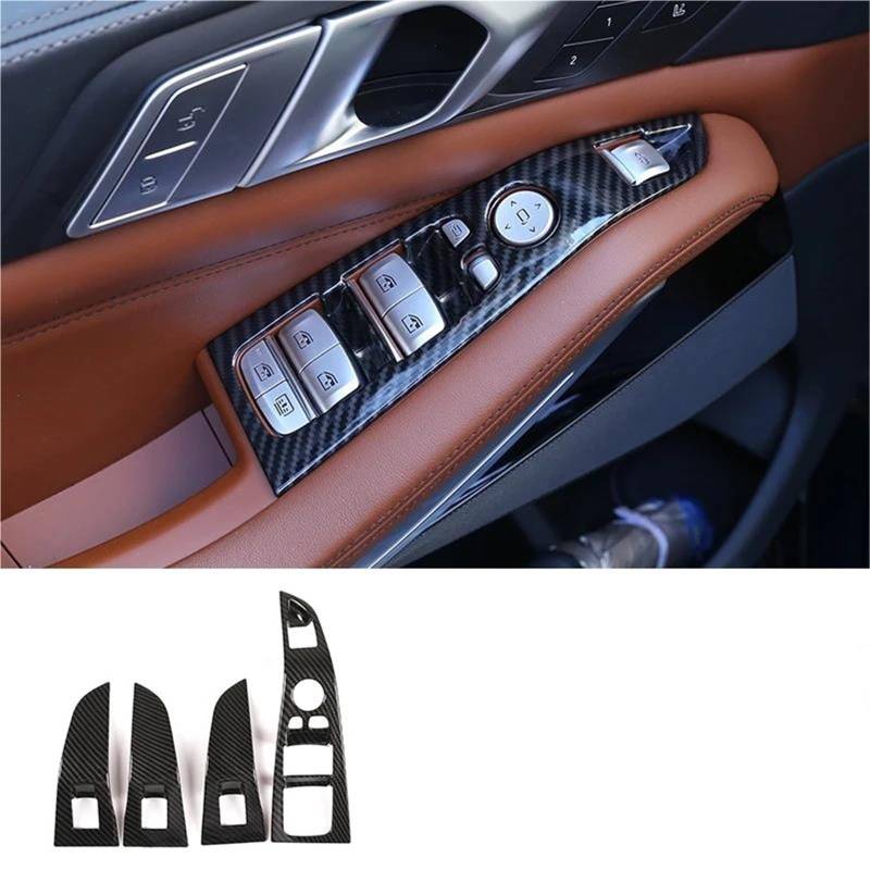 Auto-Innenverkleidungs LHD Für X5 G05 X7 G07 2019-2022 Auto Fenster Glas Lift Schalter Button Control Panel Rahmen Abdeckung Trim ABS Auto Dekoration Rahmen Trim(Stil a) von ZSGHJA