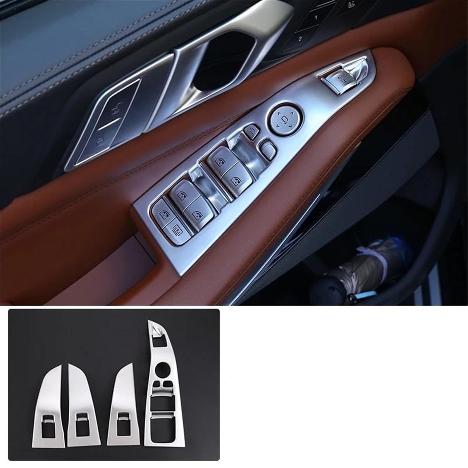 Auto-Innenverkleidungs LHD Für X5 G05 X7 G07 2019-2022 Auto Fenster Glas Lift Schalter Button Control Panel Rahmen Abdeckung Trim ABS Auto Dekoration Rahmen Trim(Style B) von ZSGHJA