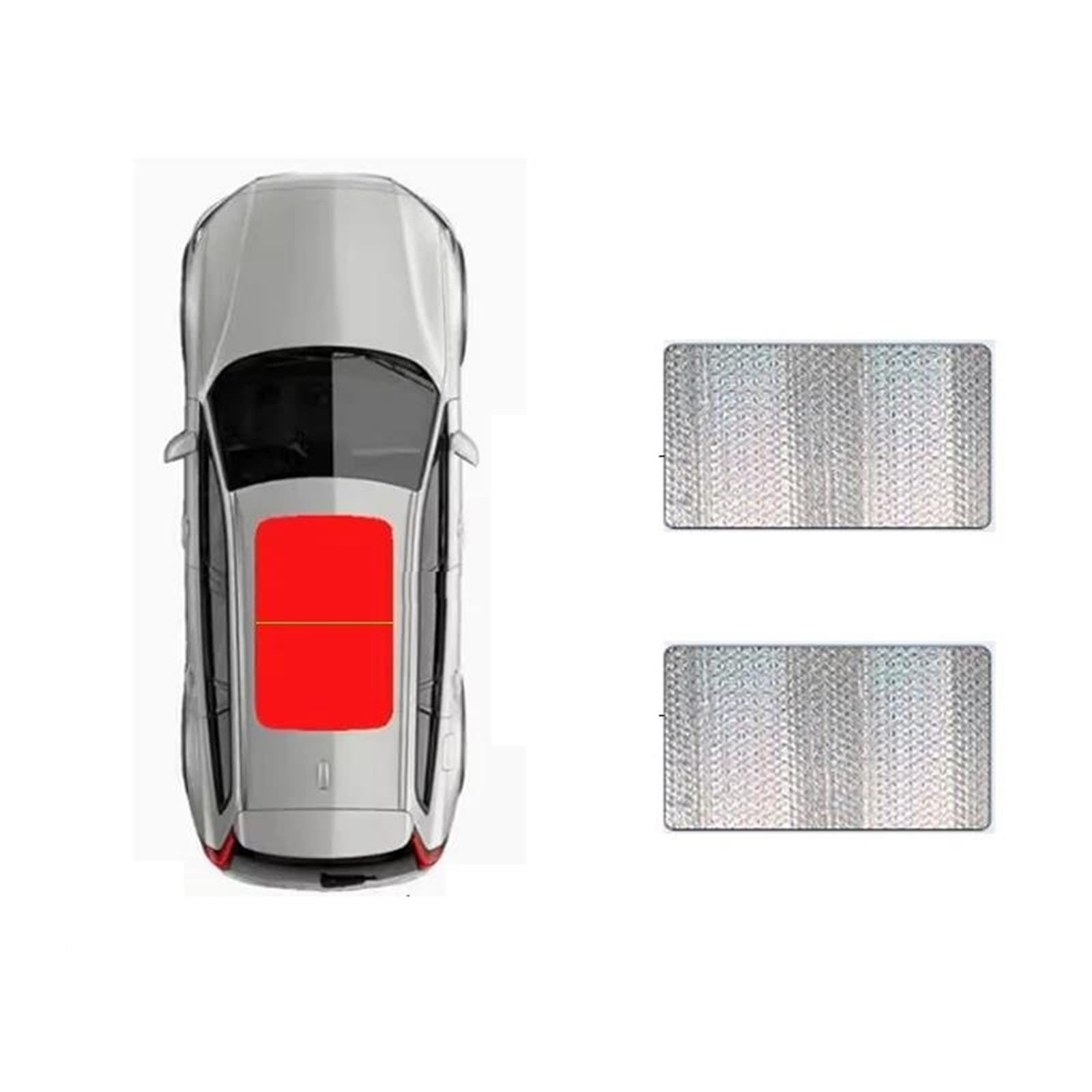 Auto-Sonnenblenden 2X Schiebedach Sonnenschirm Geeignet Für Volvo XC90 2016~2023 2018 2019 2020 2021 Auto Panorama Dach Hitzeschild Fenster Sonnenschirm Anti-uv(Silber) von ZSGHJA