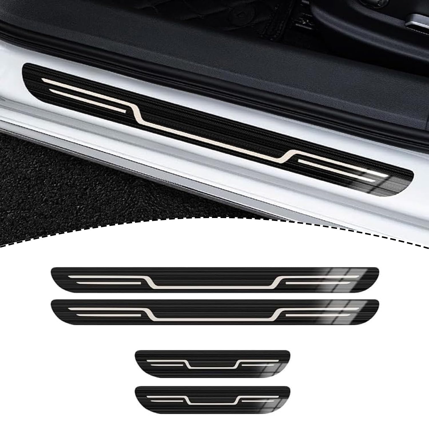 Auto Einstiegsleisten Türschweller Aufkleber für VW ID Buzz ID.3 ID.4 ID.5, Edelstahl Einstiegsleisten Schutz, Türschweller Kratzschutz Abdeckung,A/Black Auto Einstiegsleisten Türschweller Aufkleber für VW ID Buzz ID.3 ID.4 ID.5, Edelstahl Einstiegsleisten Schutz, Türschweller Kratzschutz Abdeckung,A/Black von ZSGHRZ