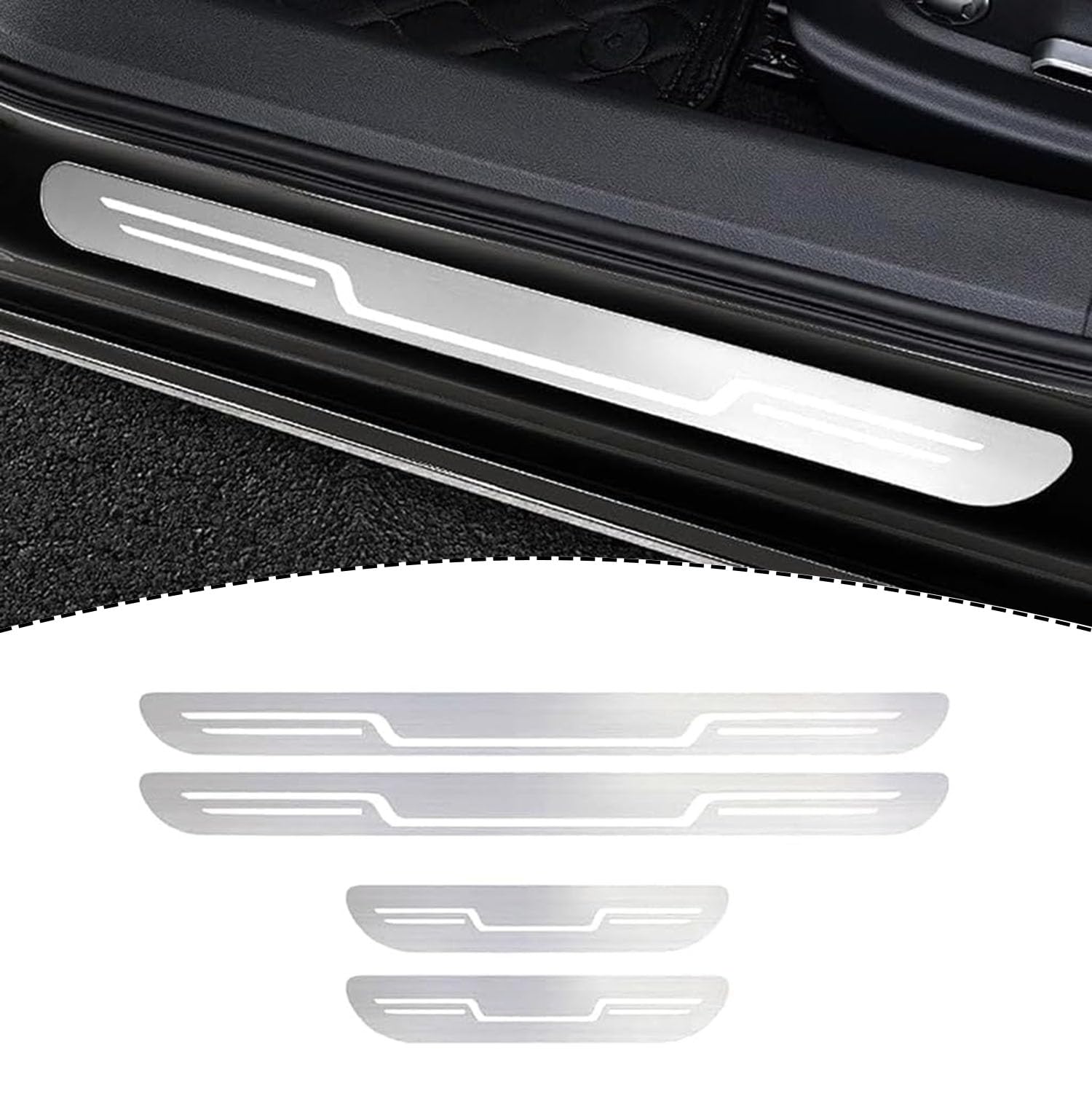 Auto Einstiegsleisten Türschweller Aufkleber für VW ID Buzz ID.3 ID.4 ID.5, Edelstahl Einstiegsleisten Schutz, Türschweller Kratzschutz Abdeckung,B/Silver Auto Einstiegsleisten Türschweller Aufkleber für VW ID Buzz ID.3 ID.4 ID.5, Edelstahl Einstiegsleisten Schutz, Türschweller Kratzschutz Abdeckung,B/Silver von ZSGHRZ