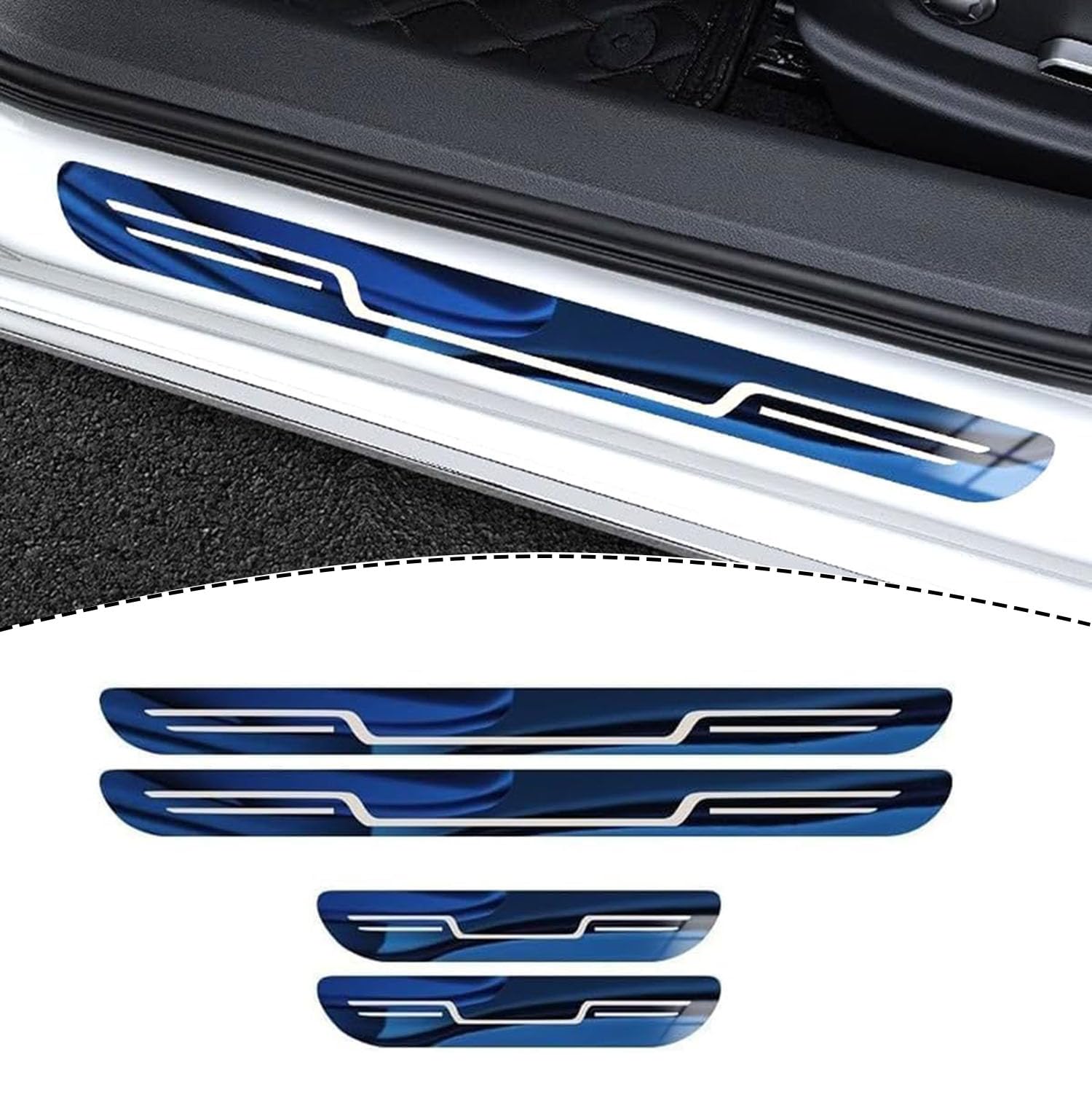 Auto Einstiegsleisten Türschweller Aufkleber für VW ID Buzz ID.3 ID.4 ID.5, Edelstahl Einstiegsleisten Schutz, Türschweller Kratzschutz Abdeckung,C/Blue Auto Einstiegsleisten Türschweller Aufkleber für VW ID Buzz ID.3 ID.4 ID.5, Edelstahl Einstiegsleisten Schutz, Türschweller Kratzschutz Abdeckung,C/Blue von ZSGHRZ
