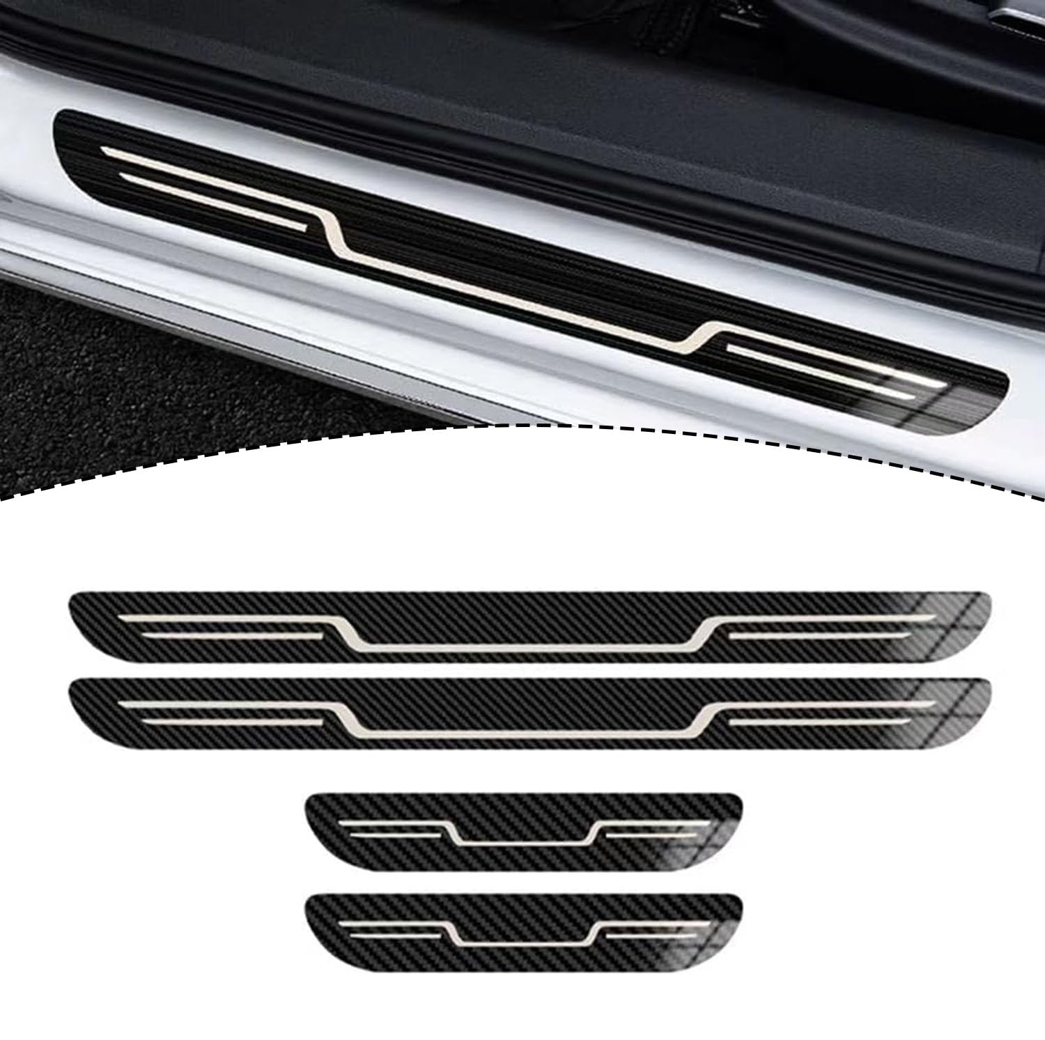 Auto Einstiegsleisten Türschweller Aufkleber für VW ID Buzz ID.3 ID.4 ID.5, Edelstahl Einstiegsleisten Schutz, Türschweller Kratzschutz Abdeckung,D/Carbon Fibre Auto Einstiegsleisten Türschweller Aufkleber für VW ID Buzz ID.3 ID.4 ID.5, Edelstahl Einstiegsleisten Schutz, Türschweller Kratzschutz Abdeckung,D/Carbon Fibre von ZSGHRZ