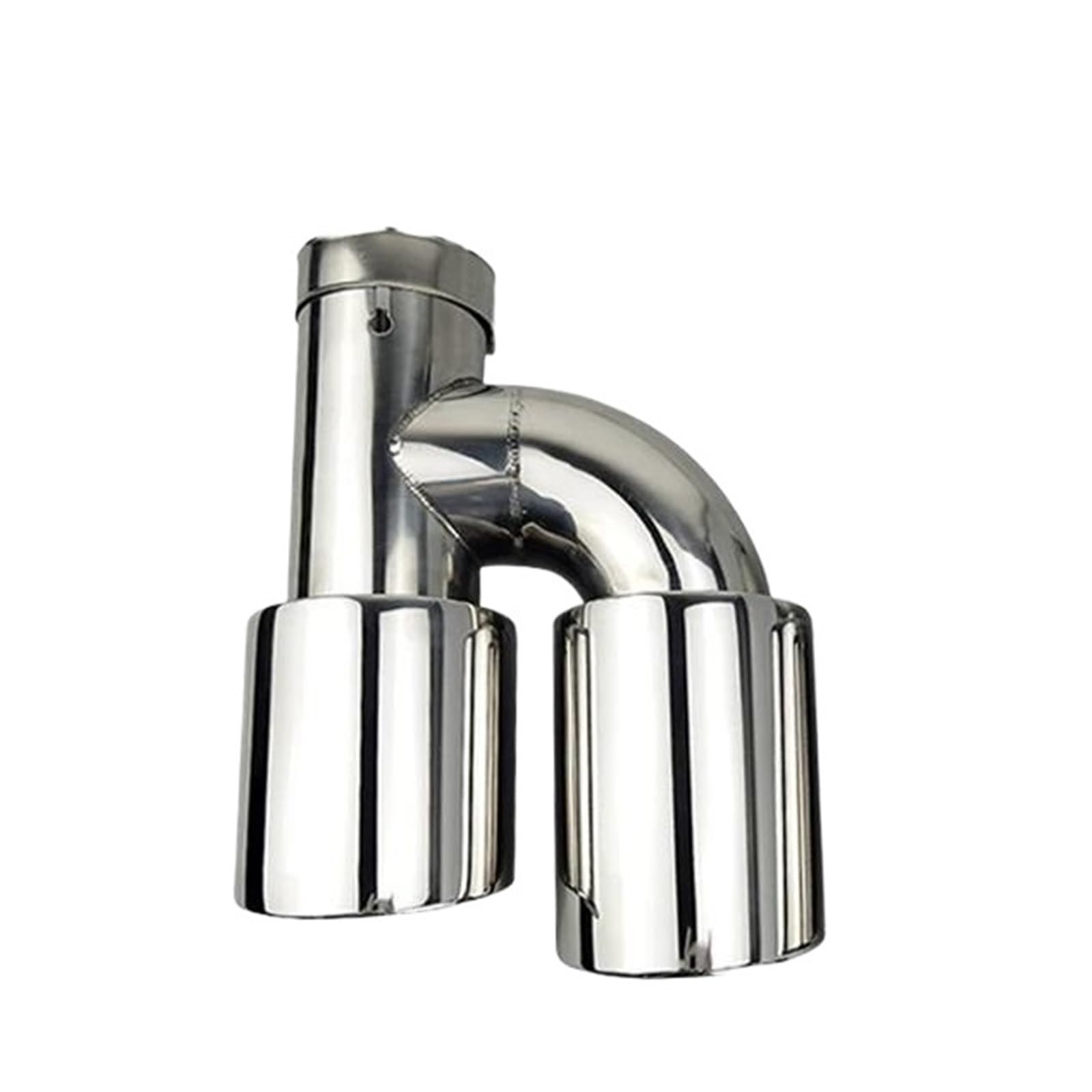 Auspuffblenden 1 Stück Auto Universal Auspuff H Typ Dual Tipps 304 Edelstahl Endrohre Für Schalldämpfer Ändern Düsendekoration Auspuffendrohr(Left In60-Out 76mm) von ZSHYTWE