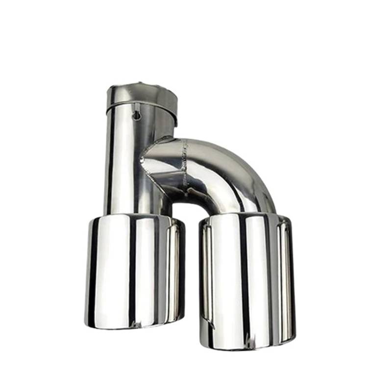 Auspuffblenden 1 Stück Auto Universal Auspuff H Typ Dual Tipps 304 Edelstahl Endrohre Für Schalldämpfer Ändern Düsendekoration Auspuffendrohr(Left In60-Out 76mm) von ZSHYTWE