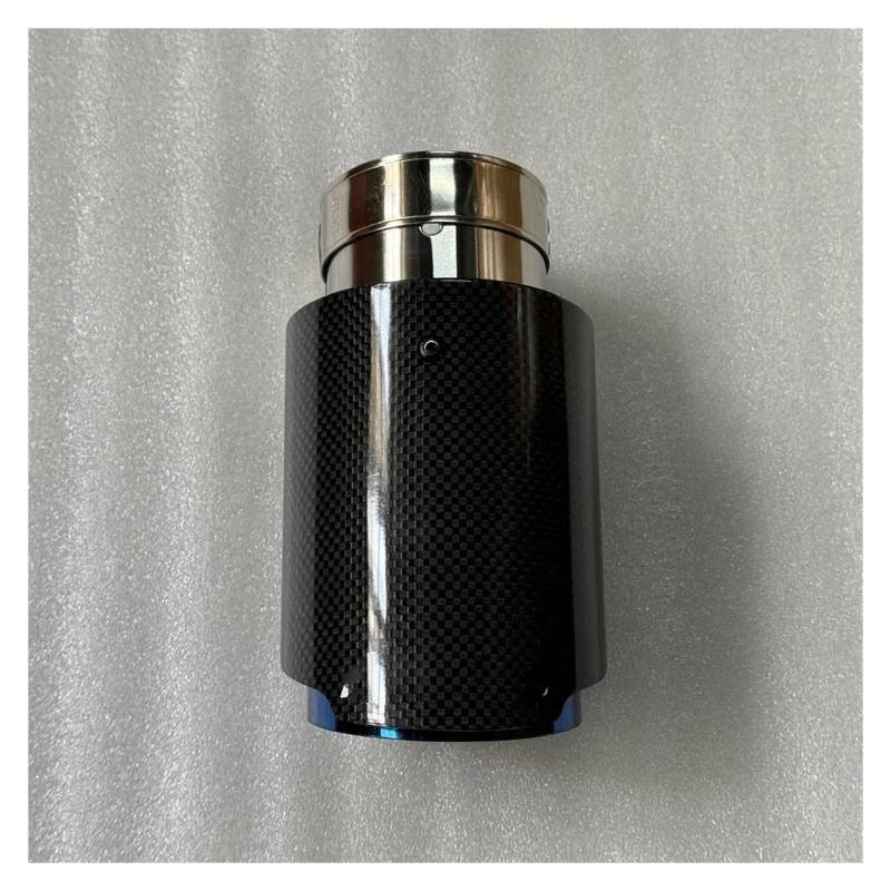 Auspuffblenden 1 Stück Einzelauto-Auspuffspitzen Blaues Rohr Glänzend Echt Carbon Fiber Tail End Schalldämpfer Endrohr Für Universal Auspuffendrohr(ID 60MM-OD 114MM) von ZSHYTWE