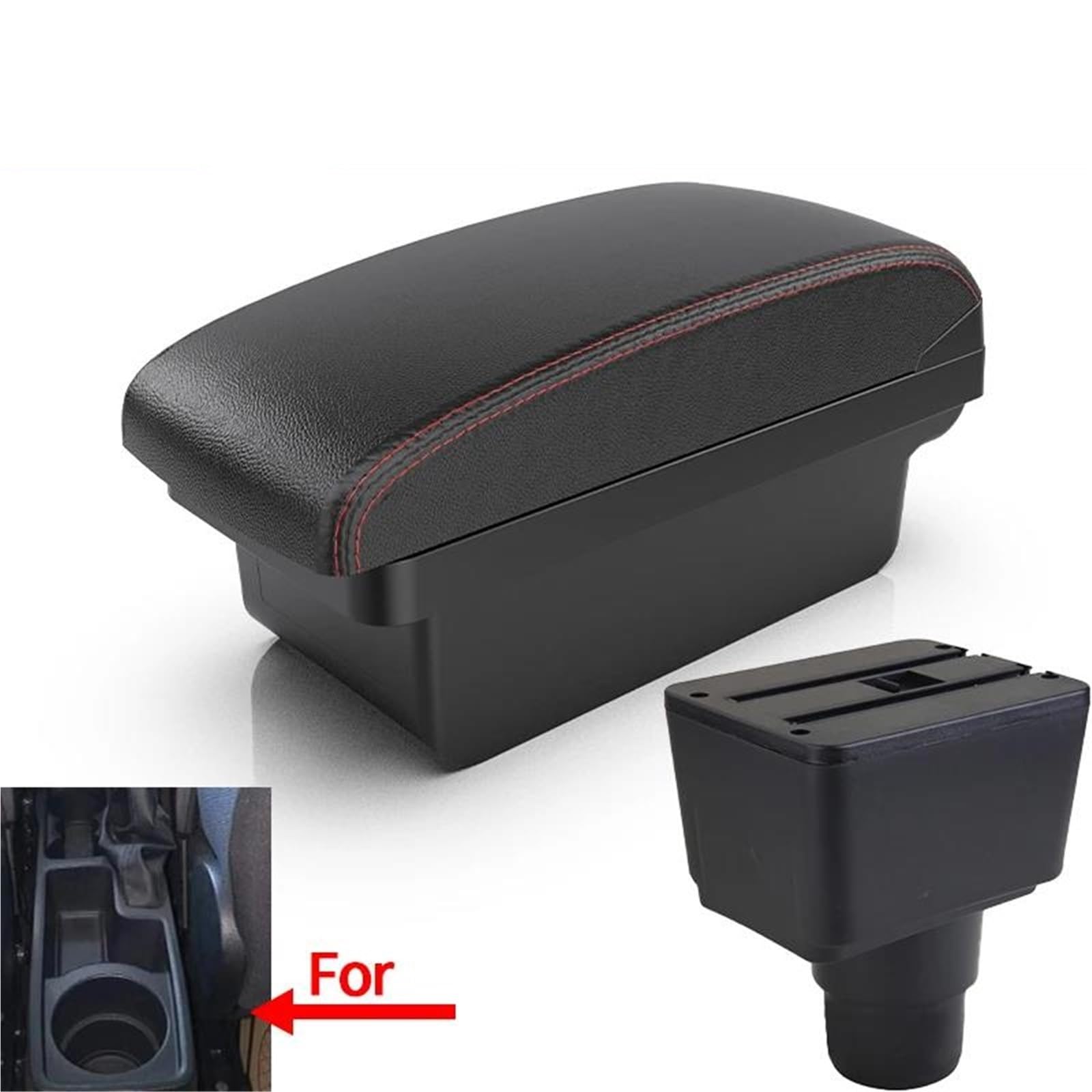 Auto Armlehnenbox Armlehne Box Für Ford Für EcoSport 2018-2024 Auto Armlehne Storage Box Arm Auto Retrofit Teile Innen Mittelkonsolen(Style A1) von ZSHYTWE