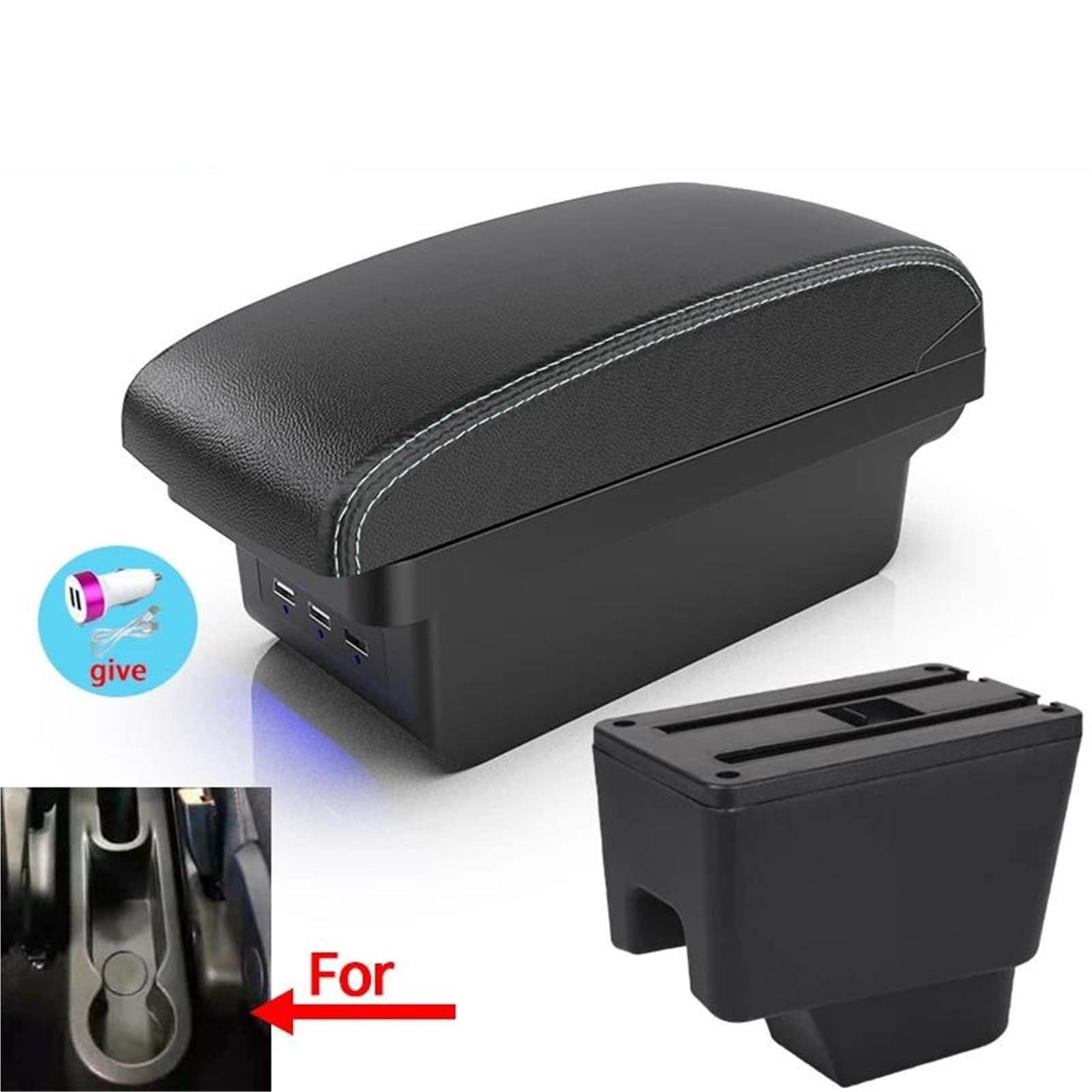 Auto Armlehnenbox Armlehne Box Für Kaptur Für Captur QM3 Auto Armlehne Retrofit Teile Gewidmet Zubehör Innen Mittelkonsolen(Style B3) von ZSHYTWE
