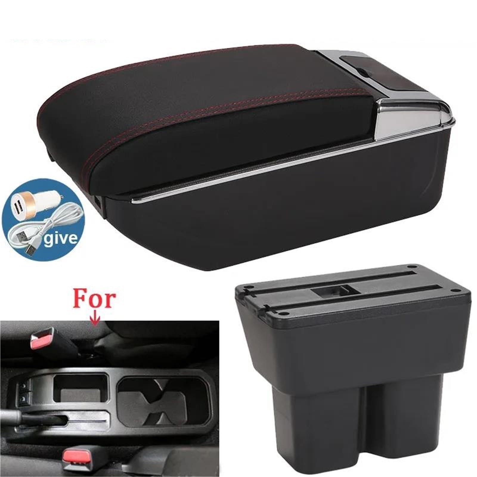 Auto Armlehnenbox Armlehne Box Für Suzuki Für Jimny JB74 2019-2023 Auto Armlehne Storage Box Retrofit Teil Auto Accessori Mittelkonsolen(Style B1) von ZSHYTWE