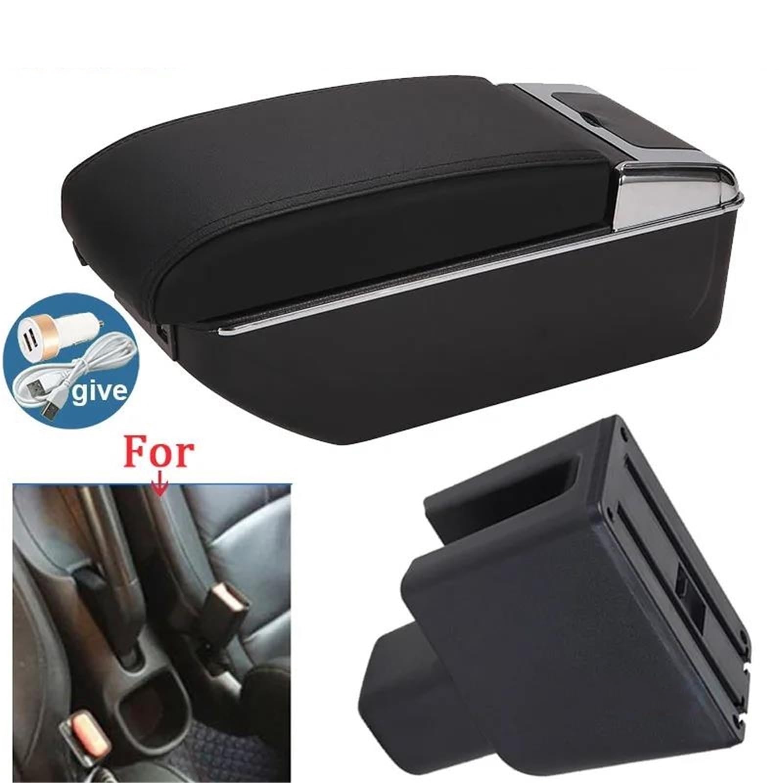 Auto Armlehnenbox Armlehne Für BRV Auto Armlehne Box Zentrale Speicher Inhalt Lagerung Box Arm Auto Teile USB Ladung Mittelkonsolen(Style B2) von ZSHYTWE
