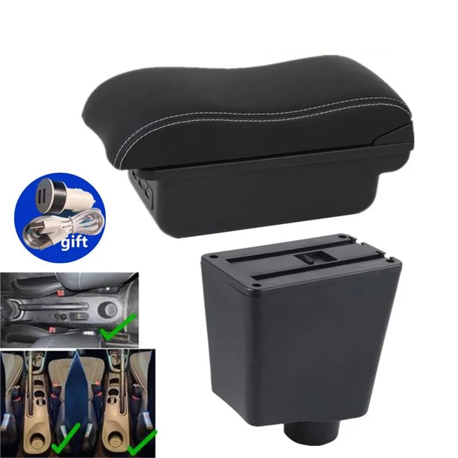 Auto Armlehnenbox Armlehne Für Captur Für Clio III IV Auto Armlehne Box Zubehör Lagerung Teile Spezielle Innen Nachrüstung Mittelkonsolen(Style B6) von ZSHYTWE