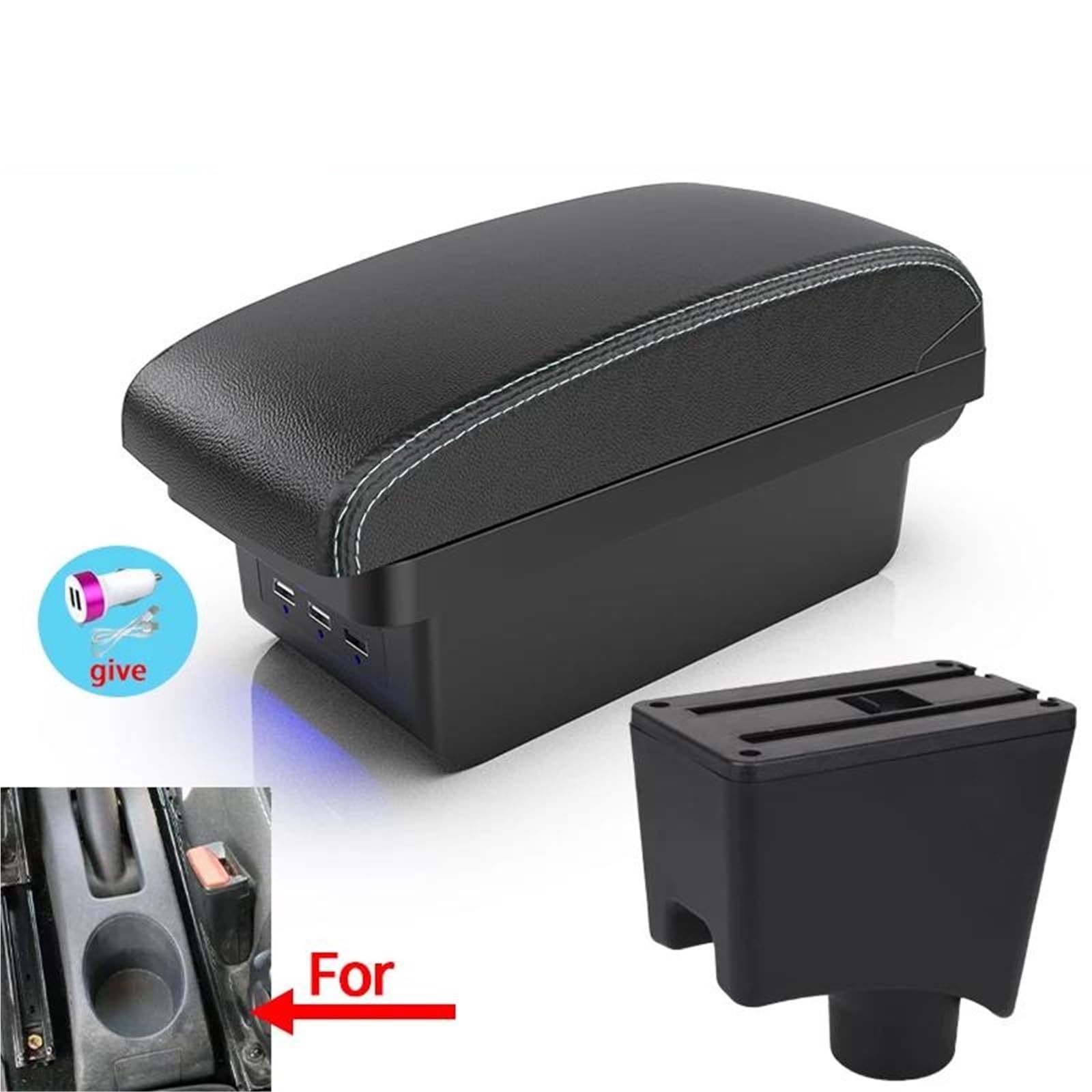 Auto Armlehnenbox Armlehne Für Dacia Für Sandero Für Nissan Für Almera G15 Für Sandero Auto Armlehne Box Lagerung Box Mittelkonsolen(Style B3) von ZSHYTWE