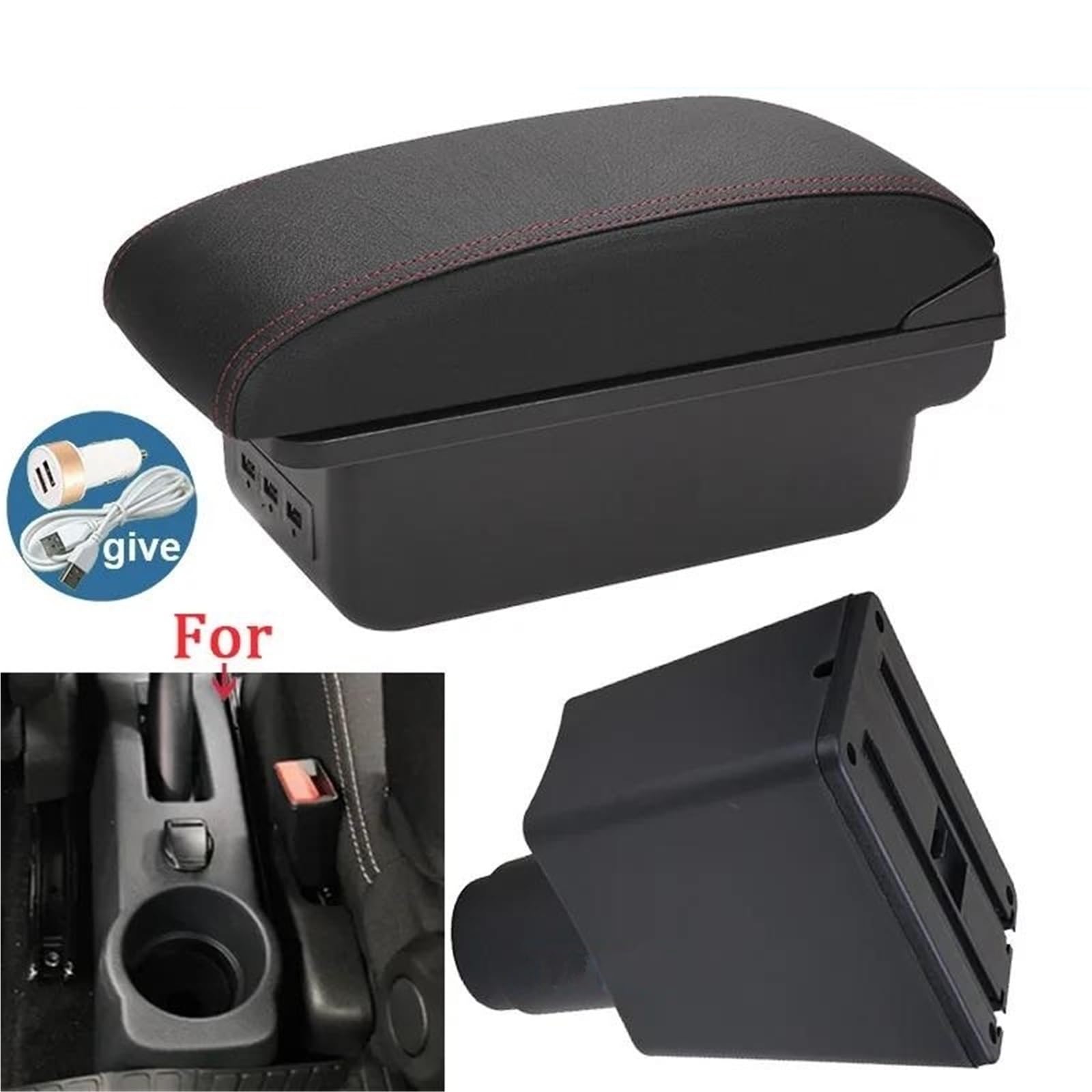 Auto Armlehnenbox Armlehne Für Logan 2 Für Sandero 2 Auto Armlehne Box Innen Spezielle Teile Zubehör Center Storage Box Mittelkonsolen(Style B1) von ZSHYTWE